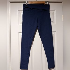 NWT Women's M PINK Navy Blue Mid-rise Foldover Leggings